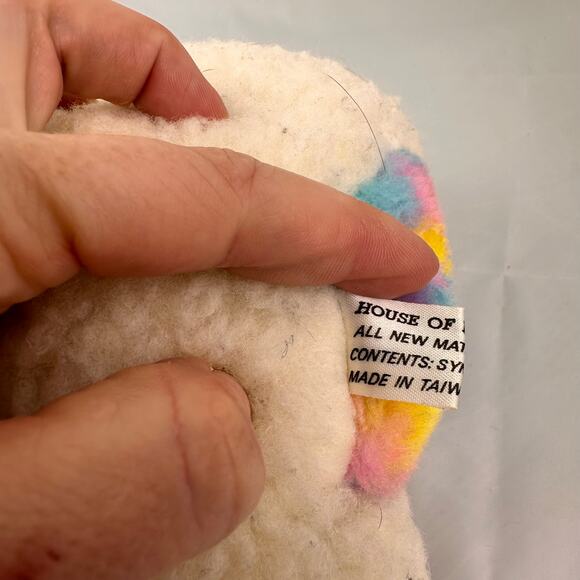 House Of Lloyd Wool Plush Lamb Pastel Colorblock Stuffed Animal Sheep Vtg Easter - Picture 6 of 6